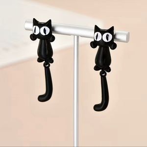 Cat Felix Earrings Cartoon Black Cat Design  Halloween